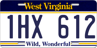 WV license plate 1HX612