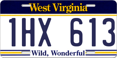 WV license plate 1HX613