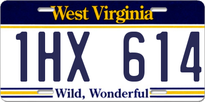 WV license plate 1HX614