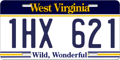 WV license plate 1HX621