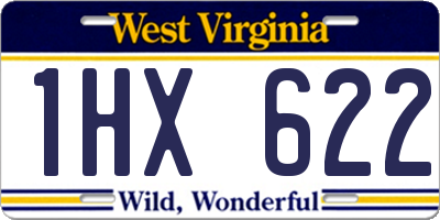 WV license plate 1HX622