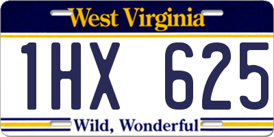 WV license plate 1HX625