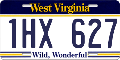 WV license plate 1HX627
