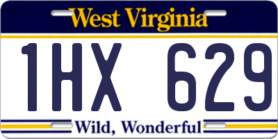 WV license plate 1HX629