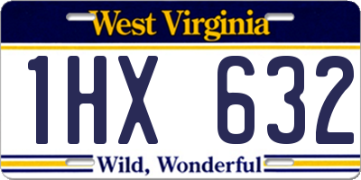WV license plate 1HX632