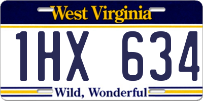 WV license plate 1HX634
