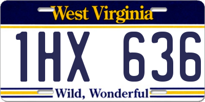 WV license plate 1HX636