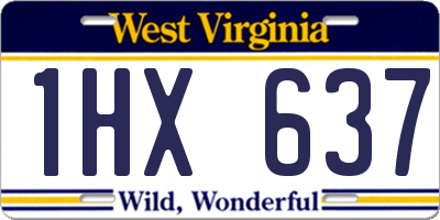 WV license plate 1HX637