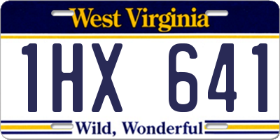 WV license plate 1HX641