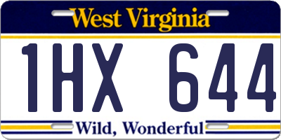 WV license plate 1HX644