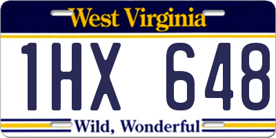 WV license plate 1HX648