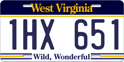 WV license plate 1HX651