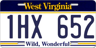 WV license plate 1HX652