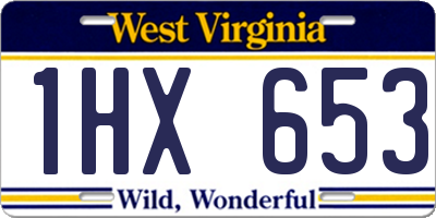 WV license plate 1HX653