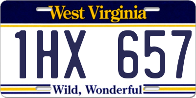 WV license plate 1HX657