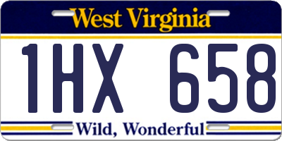 WV license plate 1HX658