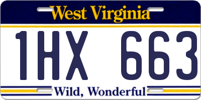 WV license plate 1HX663