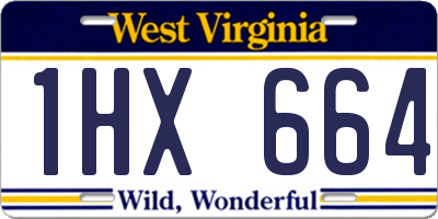 WV license plate 1HX664