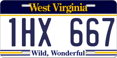 WV license plate 1HX667