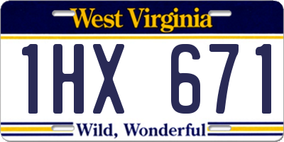 WV license plate 1HX671