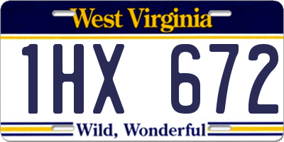 WV license plate 1HX672