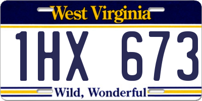 WV license plate 1HX673