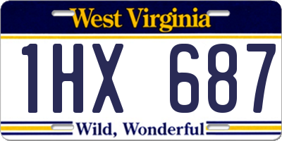 WV license plate 1HX687