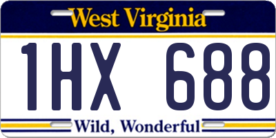 WV license plate 1HX688