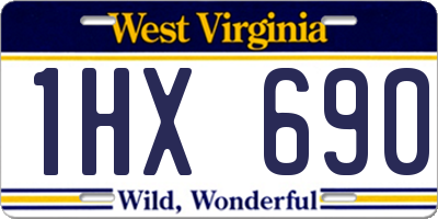 WV license plate 1HX690
