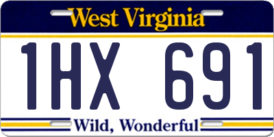 WV license plate 1HX691