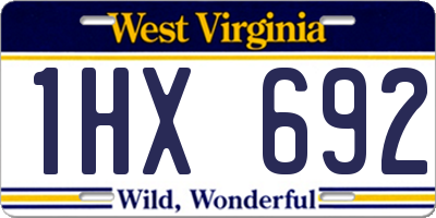 WV license plate 1HX692