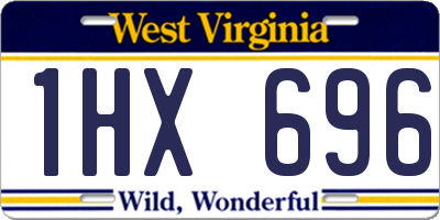 WV license plate 1HX696