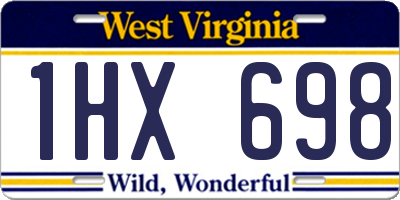 WV license plate 1HX698