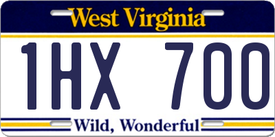WV license plate 1HX700