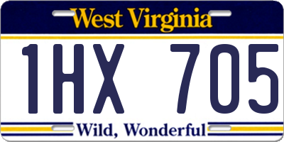 WV license plate 1HX705