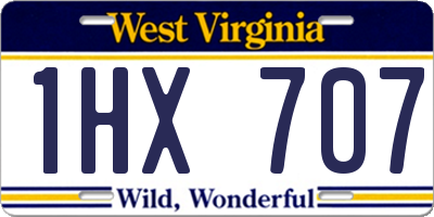 WV license plate 1HX707