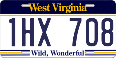 WV license plate 1HX708