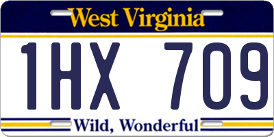 WV license plate 1HX709