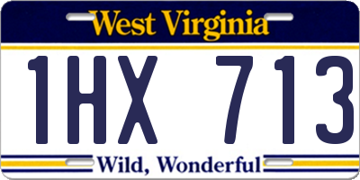 WV license plate 1HX713