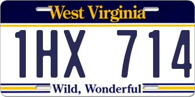 WV license plate 1HX714