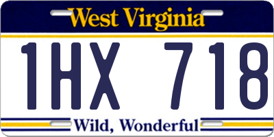 WV license plate 1HX718