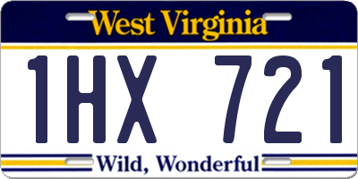 WV license plate 1HX721