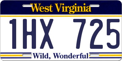 WV license plate 1HX725