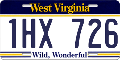 WV license plate 1HX726