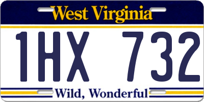 WV license plate 1HX732