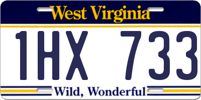 WV license plate 1HX733