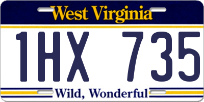 WV license plate 1HX735