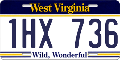 WV license plate 1HX736