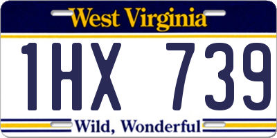 WV license plate 1HX739