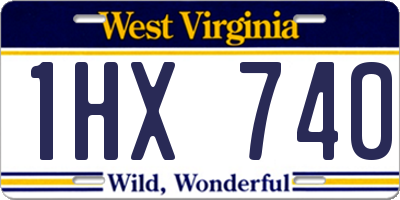 WV license plate 1HX740